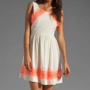 Free People Georgia Lace Dress in Cream & Orange Size 0